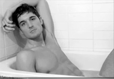 Dhani shirtless in tub